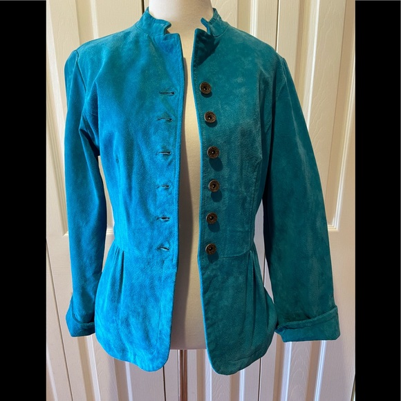 NWOT~Gorgeous Turquoise Suede Jacket by NorthStyle - Picture 2 of 8